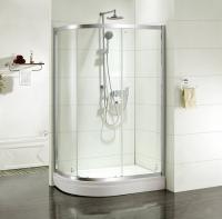 Дверки душевые, полукр, глянцевый хром, стекло прозрачное, поддон низкий,120 80 185 см, Mirro, IDDIS