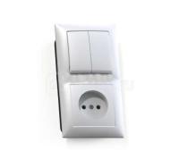 Блок комб. СП (2кл. выкл + розетка б з) СЕЛЕНА БКВР-409 Кунцево
