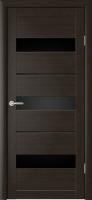 Дверь межкомнатная DORICA Техно-4 800 2000 Эко-шпон Венге (Прага,Темный кипарис) стекло черное