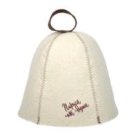 Шапка для сауны с вышивкой  Парься от души   Банные Штучки , войлок