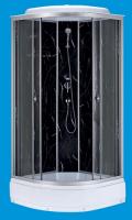 Душевая кабина  ВМ-243 низ. поддон, задняя стенка черный мрамор, стекло прозрачное 90*90*215