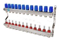 Коллектор в сборе MVI MS.512.06 с расходомерами нерж. 12 вых