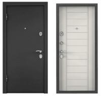 Дверь стальная  ТОРЭКС  Х5 950 2050 левая (Темно-серое букле графит,ПВХ Дуб беленый СК6-9)