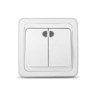 Выключатель 2-кл. СП "ВАЛЕРИ" 10А с инд.бел.(В0123)