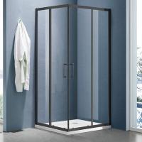 Душевое ограждение SANTREK AQUA Lea-CR-900-C-Matt Black 900*900*1850 Г-обр. стекло Прозр 5мм, профил