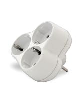 Тройник 3гн с/з круглый бел. АК303