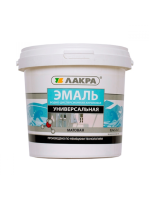 Эмаль акриловая универсальная белая матовая 0,9 кг.(Лакра)