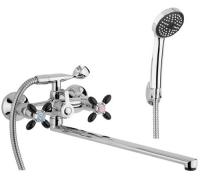 Смеситель для ванны AQUAKRATOS АК3871-7 1 2  м к гусак 400мм Чёрный