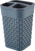 Подставка для зубных щеток Plast Team Stone 74*74*113мм темный камень PT134410026