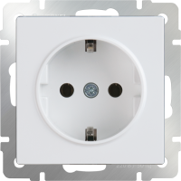 Розетка с заземлением WL01-SKG-01-IP20 / (белая)