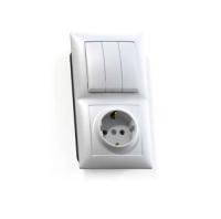 Блок комб. СП (3кл. выкл + розетка с з) СЕЛЕНА БКВР-413 Кунцево