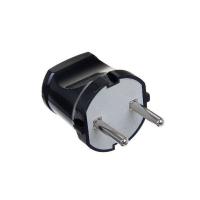 Вилка б/з черная  6А 250В А0113