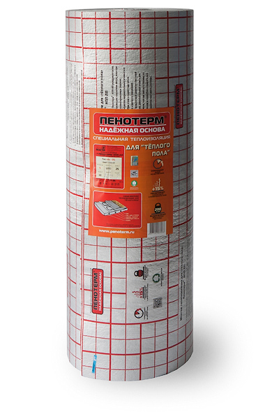 Изоляция для тепл.пола полимерн.пленка, пенопропилен 3 1200мм рул. 25м.п. ПЕНОТЕРМ