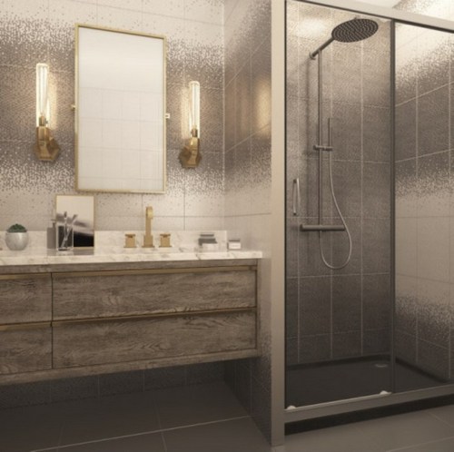 Плитка керамическая ЛЕЙЛА серая низ 02 250*400