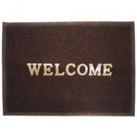 Коврик придверный грязезащитный 0,5*0,8 м "спагетти" коричневый с надписью