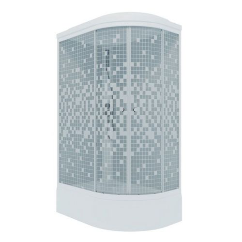 Душевая кабина Коралл -ДН4 стекло МОЗАИКА. 120 80 лев. сред. поддон