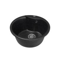 Мойкa ML-GM12 круглая, черная (308) , 480мм (глуб. чаши 210)