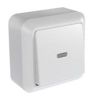 Выкл. 1кл. ОП "ОПТИМА" 10А бел. с индик. (А110-386)