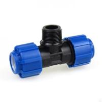 Тройник ПЭ с наруж. труб. резьбой 50х1 1 2''х50 (обж.)