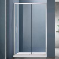 Душевое ограждение SANTREK AQUA Lea- DF-1200-C-Brushed 1200*1850 Прямое стекло Прозр 5мм, профиль Са