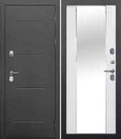 Дверь входная метал. FERRONI ISOTERMA MP 860 2050 R (Серебро Эмалит белый Зеркало фацет 110мм)
