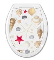 Сиденье для унитаза Универсал Декор  Ракушки на белом