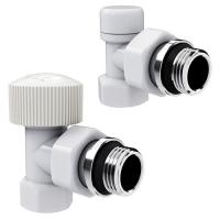 Набор термостатический угловой Royal Thermo Design 1/2"М30х1,5 (Белый)