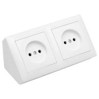 Розетка 2-м. ОП  бел.  16А, IP20 угловая РА16-751
