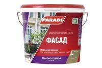 Краска фасадная F20 акриловая база А белая матовая 9 л (Россия) PARADE