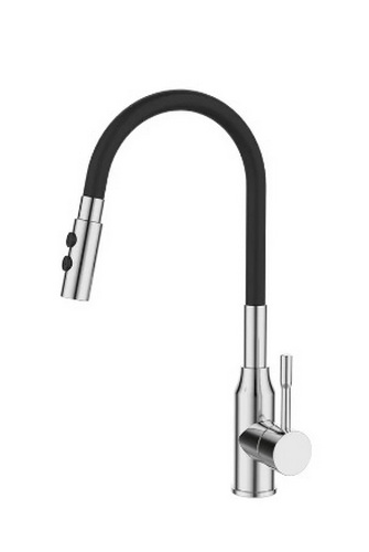 ,Смеситель для кухни с гибким изливом и душевой насадкой, глянцевый хром, Meal, Milardo, M01SB2FM05