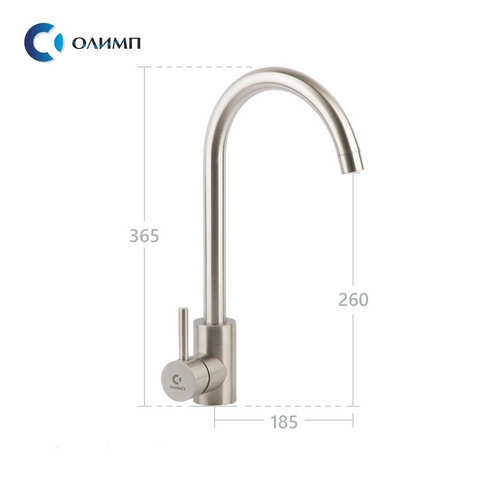 Смеситель для кухни 35 мм на гайке ОС66923 нерж. ОЛИМП