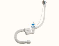А-80089 сифон для ванны регулируемый с переливом,с гиб труб. 25 шт