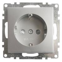 Розетка 1-м. СП STEKKER Катрин мех. 250В 16А с/з с защитной шторкой серебро GLS16-7110-03