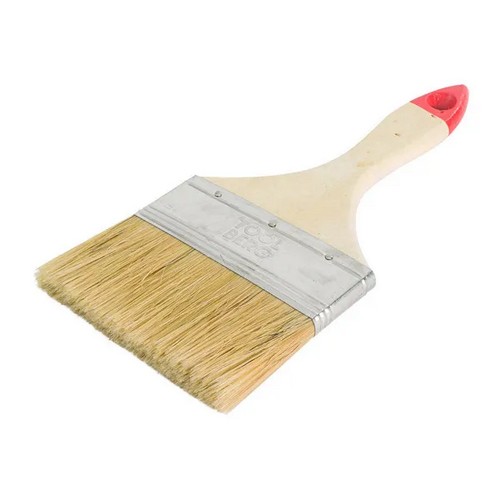 Кисть плоская “Классик-Стандарт”, натуральная щетина, дер. рук., 100мм T4P
