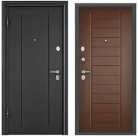 Дверь входная метал.  TOREX  DELTA PRO MP 860 2050 L (Т.сер.букле,RGSO,орех коньяк,СК611,хр кру нак)