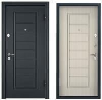 Дверь стальная  ТОРЭКС  DELTA-М10 COMBO MP860 2050 R (Тем.сер.букл.граф,VDN-2 ПВХ БЕЛ перлам CK65-S)