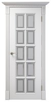 Дверь межкомнатная АРЛЕС К12 ПО 800*2000 ПВХ Белый снег/массив деним, стекло