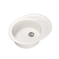 Мойка ML-GM17 овальная с крылом, белая(331), 465 570 180мм