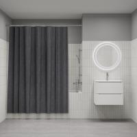 ,Штора для ванной 200 180см, полиэстер, DL03P18i11 серый IDDIS