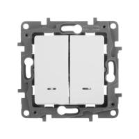 Выключатель 2кл СП ETIKA с подсв.. винт белая 672204