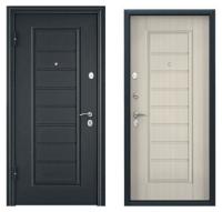 Дверь стальная  ТОРЭКС  DELTA-М10 860 2050 левая(Тем.сер.букл.граф,VDN-2, ПВХ листв. белая CK65-S)