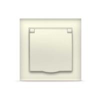 Розетка  1-м. СП  БРИЛЛИАНТ  16А с з с крышкой сл.кость.