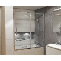 Шторка для ванны GR-170 2 (140 170) алюминиевый профиль, стекло ПРОЗРАЧНОЕ 6мм