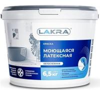 Краска латексная моющаяся Белая матовая 6,5 кг (Лакра)