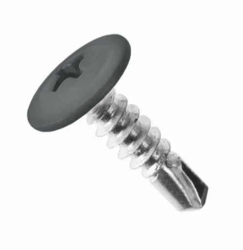 Саморез прессшайба сверло 4,2*13мм RAL7024 графитовый серый