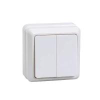 Выключатель 2-кл. ОП белый 10А, 250В TANGO