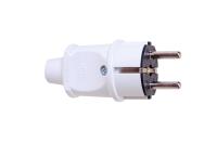 Евровилка 250В 16А  с заз белая 10002