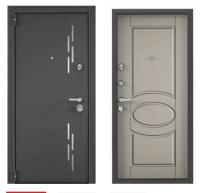 Дверь стальная  ТОРЭКС  SUPER OMEGA 100 950 2050 левая (Колор гриджио RP-12, Кремовый ликер SO-NC-3)