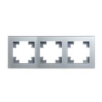 Рамка 3 поста STEKKER Катрин  стекло серебро GFR00-7003-03 39533
