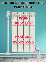 Комплект подключения радиатора 3/4"